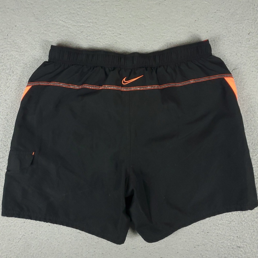 Nike Shorts Mens XL Black Swoosh Lace Tie Beach Board Swim Trunks - Picture 4 of 7